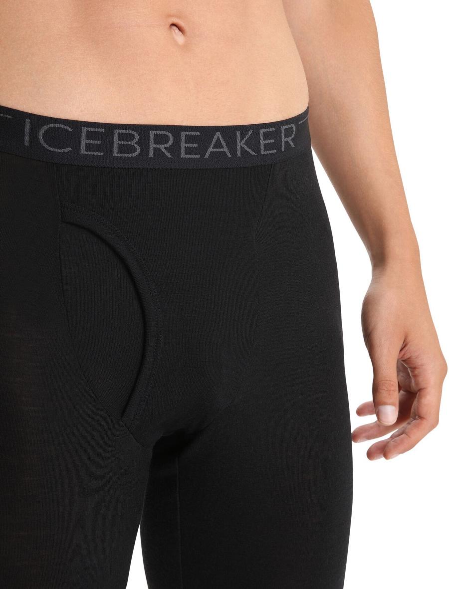 Black Icebreaker Merino 175 Everyday Thermal Leggings With Fly Men's Base Layers | AU 1400ZUTG